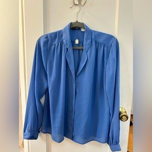 Vintage Blue blouse Ann Chabrol size small